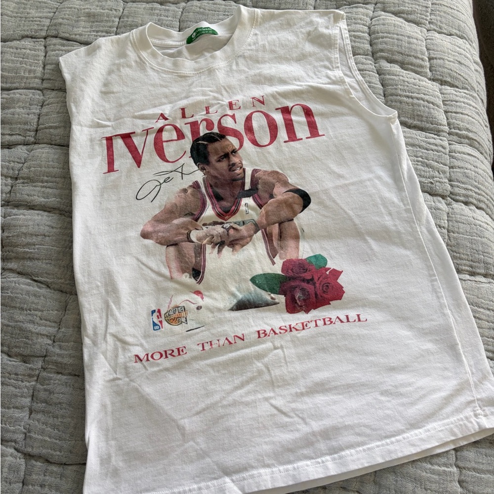 White Allen Iverson Graphic Tank Top